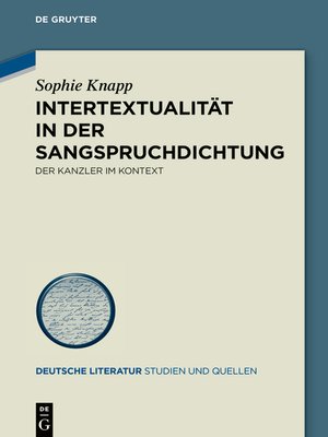 cover image of Intertextualität in der Sangspruchdichtung